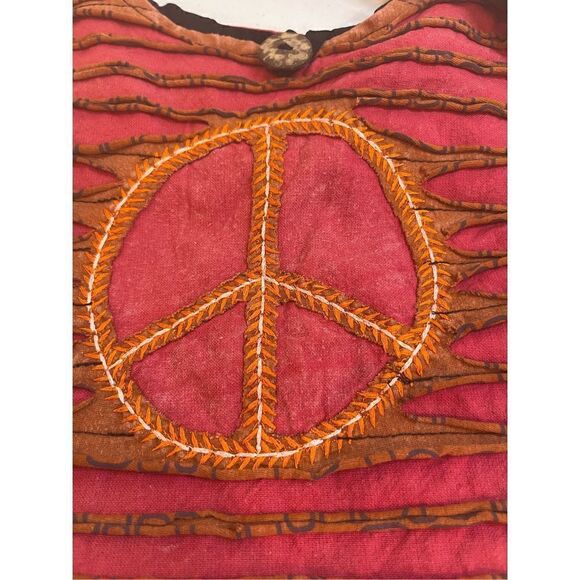 All That Jazz hobo boho peace red crossbody bag - Picture 3 of 10